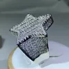 Stenen met zijstenen 925 zilveren luxe ster diamanten ringen voor man/vrouwen effen wit/geel gouden ringen glans hiphop sieraden geschenken 2304