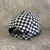 Ball Caps Women Men Blk White Plaid Checkerboard Print Baseball Cap Harajuku Hip Hop Outdoor Sunscreen Adjustable Trucker Hat P230412