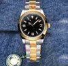 MENS Titta på 41mm Aperture Gold Crystal Convex Window Lens Watches 904L Rostfritt stål Rem Högkvalitet Importerad 8215 Mekanisk rörelse Klocka Par Present