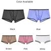 Onderbroek mannen doorzien door bokser-slijsten shorts shorts ultradun ondergoed slipje mesh lage stijging transparante cuecas masculinas