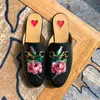 Genuine Leather g Horsebit Slippers Same Style Designer 2023 Popular Family Best Quality Summer New Flower Flat Sandals Fashion Beach brnad Women's Trend shoes