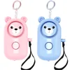 ABS Bear Self Defense Keychains Personal Alarm Keychain Personalize LED Flashlight Keyrings Safety Security Alert Device Key Chain for Women Men Kids Elderly