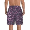 Męskie szorty męskie kąpiel kąpielowy Krótki tu bagażnik Purple Leopard Print Beach Board Surffing Surffing