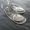 Boucles d'oreilles pendantes rétro Vintage pour femmes, bijoux artistiques en alliage de lune, pendentif à la mode, accessoires de Niche plante couleur argent, cadeaux 2023