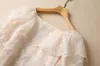 Vestido verão libélula bordado manga curta decote quadrado com painéis midi vestidos casuais A3A101512