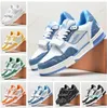 2023 Designer Trainer Sneaker Virgil Casual Shoes Calfskin Leather Abloh Black White Green Red Blue Leather Overlays Platform Low Sneakers Size 36-45