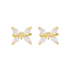 Backs Earrings Korean Gold Plated Crystal Butterfly Ear Cuff For Women Fashion Without Piercing Fairy Clip Summer Jewelry Gifts
