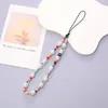 DIY Charm Bilezikler Sevgi Telefon Zinciri Kayıp Anti Bilek Kayışları El Yapımı Akrilik Boho Lanyard Keychain Boncuklu Renkli Gülümseme Asılı Kablosunu Evrensel