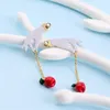 Stud Earrings Fashion Individualized Temperament Simple And Versatile Designer Enamel Color Handmade Craft Long Tassel