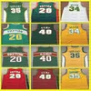 34 Allen Jersey Homens Kid Green Gary 20 Payton Shawn 40 Kemp Red Kevin 35 Durant Basquete Jerseys