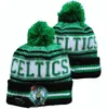 Celtics Vuleies Boston Cape Cap wełna ciepła sportowy dzianinowy kapelusz koszykówka północnoamerykańska drużyna pasiastka z boku USA college mankiet poma hats mężczyźni kobiety a6