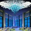 Modern Stone Crystal LED Chandelier Pendant Lamps Large Luxury Staircase Lighting Fixtures Long Hallway Lobby Indoor Home Hanging Cristal Lamp