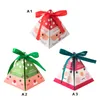 Papel de regalo Cajas de galletas para fiestas Creatividad Pirámide Durable 10pcs / set Plegable 10pcs Bolsa de dulces de Navidad