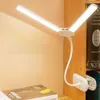 Lampy biurkowe Lampa Lampa Lampa ładowna podwójna głowica Lampa Elastyczna gęsteczka USB Ładowanie Lampa dotyk Lampy stołowe P230412