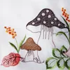 Curtain Cute Hedgehog Mushroom Short For Small Window Embroidery Sheer Drape Kitchen Valance Partition #E