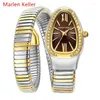 ساعة Wristwatches Snake ساعات للنساء الإبداعي الكوارتز الماس السيدات سوار Wristwatch هدايا عالية الجودة Relogio Feminino