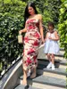 Two Piece Dress Hawthaw Women Floral Printed Bodycon Party Beach Vacation Midi Streetwear Summer Clothes Wholesale Items For Business 230412