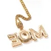 Nuovi arrivi A-Z Lettera iniziale Nome personalizzato Collana con ciondolo Personalizzato con zirconi cubici CZ Oro reale 18 carati Hip Hop Fai da te Anniversario Gioielli per uomo Donna