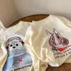 Tshirts Children Long Sleeve T Shirt Cute Cartoon Animal Print Baby Casual Pullover Boys Tops Soft Cotton Girls Sweatshirt 230412