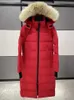 レディースダウンジャケットデザイナーカナダファッションブランドが長いコート大きなポケットファーファーカラーサーマルトップメスの秋と冬の大きな衣料品コート862
