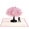 Handmade Up Romantic Birthday Anniversary Dating Card For Husband Wife Boyfriend Girlfriend - Cherry Blossom Tree With Greeti335U