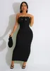 2024 Tasarımcı Seksi Straplez elbiseler Yaz Kadınlar Kabarcık Kumbaşlığı Kolsuz Elbise Sıska Bodycon Elbise Doğum Gece Kulübü Giyim Toplu Toptan Kıyafetler 9690