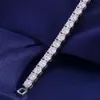 Pulseras de diamantes de mossanita de plata de ley 925 de moda, dijes de 3 mm para pulsera de tenis de moissanita personalizada para hombres y mujeres