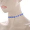 Choker 12st/Lot säljer vintage hippy stretch tatuering halsband elastisk chocker fiskelinje h9