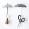 Hooks 3pcs/lot Random Color Umbrella Shaped Key Hanger Non-stick Hook Wall Holder Rack Decorative Fo