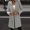 Femmes laine mélanges femme artificiel élégant mélange manteau mince Long Double boutonnage veste d'extérieur Ropa De Mujer 231110