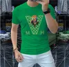 NHF222 leopard designer t shirt summer white short sleeve yellow men tshirt tee mens clothes