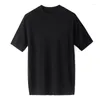 Mäns T-skjortor Spring and Summer Men's Pullover Pure Wool tröja Kort ärm Fashionabla rund hals stickad tunn t-shirt topp