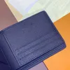 Najwyższej jakości projektant portfela Krótkie portfele mężczyźni Kobiety Karta kredytowa Uchwyt karty kredytowej Niebieskie płótno skórzana torebka Moda Flame Pocket Torebki M82827 M82828