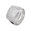 Klasyczny pierścień DY Pierścień Designer Top Fashion Akcesoria Square 17 mm cyrkon naśladowanie Diamentowy styl mody pokręcony pierścień biżuterii