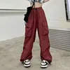 Pantaloni da donna Streetwear Primavera Estate Baggy Cargo Pantaloni sportivi da donna casual con tasche grandi Joggers a gamba larga stile coreano