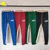 Calça masculina azul vermelho verde verde preto splicing rhude sortpants homens mulheres 100% algodão calça corgger bordando bordado rhude calças t230412