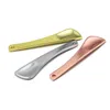 Mini Colorful Zinc Alloy Portable Smoking Herb Tobacco Straw Tips Spoon Shovel Dabber Scoop Nails Snuff Snorter Sniffer Waterpipe Bong Cigarette Holder