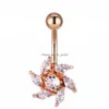 Botão de sino do umbigo toca D0666 Zircão Belly Stud Drop Drop Drop Jewelry Body Dhgarden Othqp