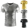 Men's T Shirts Nightclub Style Men's T-shirt 2023 Summer Fitting Short-sleeved Fashion Snake Pattern Gilded Fabric Bright