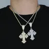 Iced ut nytt Cross Pendant -halsband för män Kvinnor Micro Pave Bling CZ PAVED Hip Hop Punk smycken Partihandel