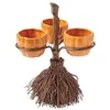 Halloween Snack Serving Bowls With Holder Pumpkin Broom Candy Cake Salad Bowl For Halloween Holiday Party Decoration R231006272L