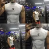 Herrtankstoppar Gym Tank Top Men Fitness Bodybuilding Clothing Workout Quick Dry Sleeveless Shirt Male Summer Casual Singlet Compression Vest 230411