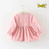 Robes de fille Robe de fille avec gros nœud pour Costume de fête de couleur unie pour enfant en bas âge