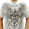 Men's T-Shirts Summer Men's Oversized T Shirts Punk Wings Pattern O Collared T shirts Short Sleeve Fashion Men's Clothing y2k top tees for men 230412
