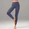 AL pantalones de yoga de Color sólido para mujer, mallas deportivas de cintura alta, ropa de gimnasio, pantalones deportivos elásticos para Fitness para mujer, pantalones deportivos al aire libre