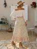 Юбки винтажная мода летняя женская цветочная печатная печата