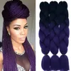 24 '' Ombre Jumbo Tressage Extensions de Cheveux Afro Box Tresses 2 3 4 Tons Synthétique Tissage Cheveux