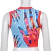 Women's T Shirts Y2K Halter Top 2023 Beautiful Sleeveless Cut Sexy Vest Barrel 90' S Electronic Girl Street Coat