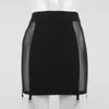 Skirts Bomblook 2023 Black Leastic Waist See-Through Gauze Spliced Summer Women Sexy Fashion Partywears