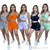 2023 Desinger Womens Tracksuits Sexy Letter Printed Vest Crop Top And Shorts Fitness Sports Suit Summer Two Piece Short Set